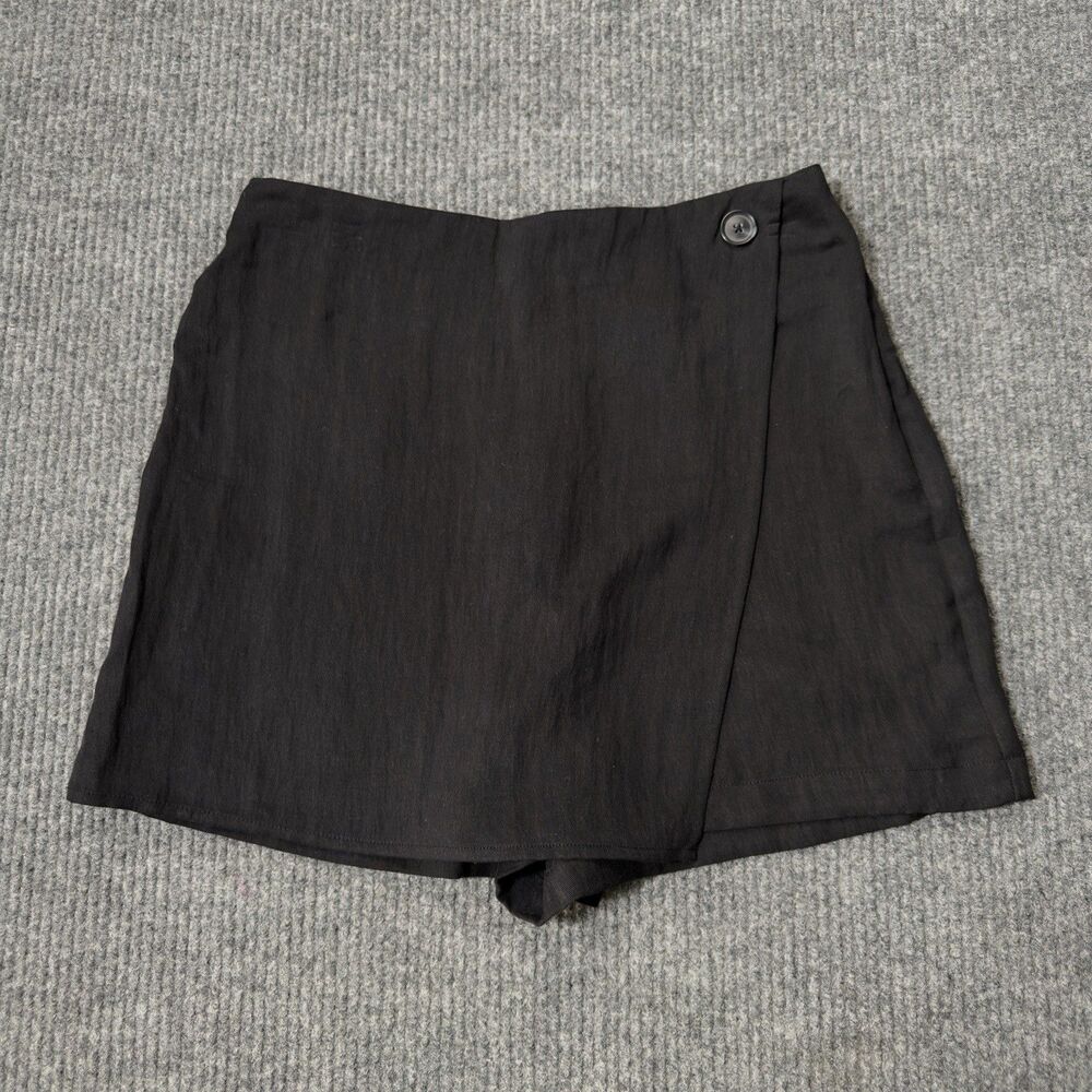 Nine West Women Size Medium Skort Stretch High Rise Mineral Black NEW